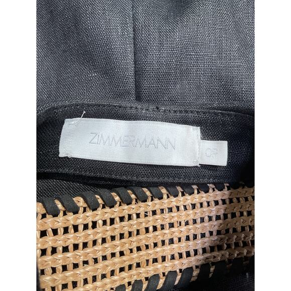 Zimmermann 'August' Black Linen Halterneck Playsuit Size 0 P - Picture 4 of 5